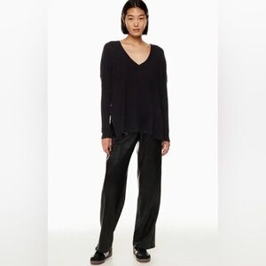 Babaton oversized Black V-Neck Sweater